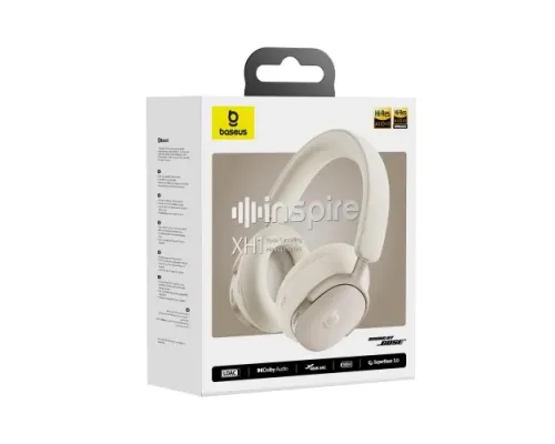Навушники Baseus by BOSE Inspire XH1 Wireless Noise Cancelling Headphones White A00085701233-00 mag-6932172693046154210