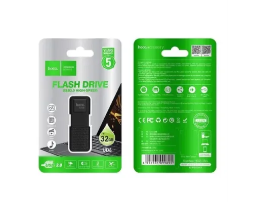 Флеш-накопичувач USB HOCO UD6 Intelligent U disk 32Gb matte black mag-6931474700100145043