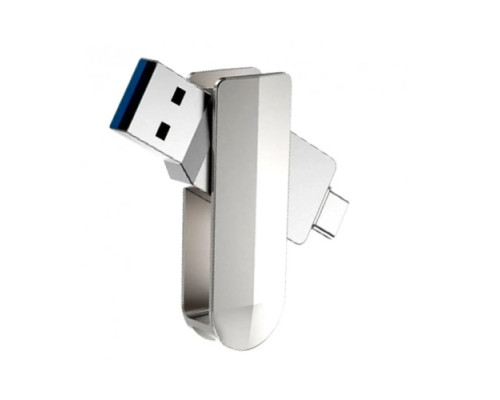 Флеш-накопичувач USB-A/C HOCO UD10 Wise Type-C USB flash drive 32Gb silver mag-6931474738653131547