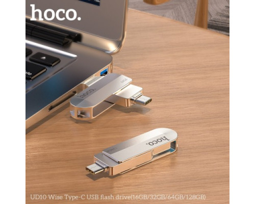 Флеш-накопичувач USB-A/C HOCO UD10 Wise Type-C USB flash drive 32Gb silver mag-6931474738653131547