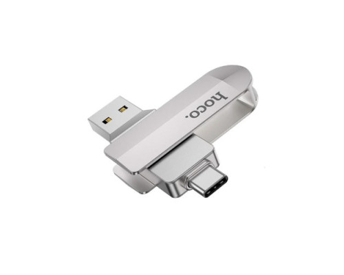 Флеш-накопичувач USB-A/C HOCO UD10 Wise Type-C USB flash drive 32Gb silver mag-6931474738653131547
