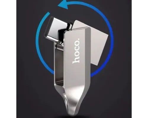 Флеш-накопичувач USB-A/C HOCO UD8 Smart Type-C USB drive 16Gb silver mag-6931474713384145044