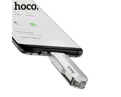 Флеш-накопичувач USB-A/C HOCO UD10 Wise Type-C USB flash drive 32Gb silver mag-6931474738653144911