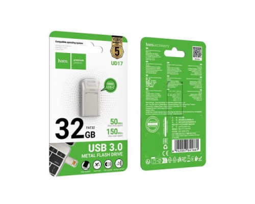 Флеш-накопичувач USB-C HOCO UD17 Smart USB3.0 /Type-C (32GB) mag-6942007641661131554