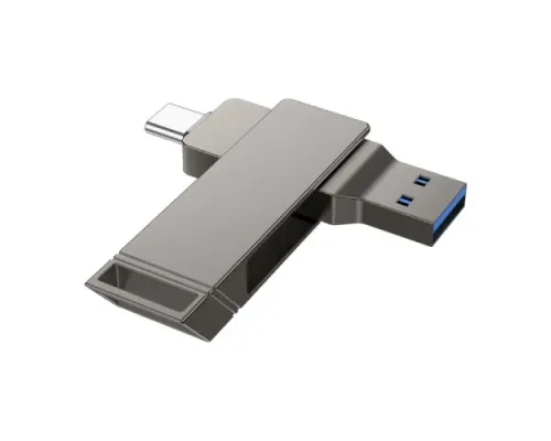 Флеш-накопичувач USB-A/C HOCO UD15 Clever USB3.2 Type-C 256GB Gray mag-6942007611596145083