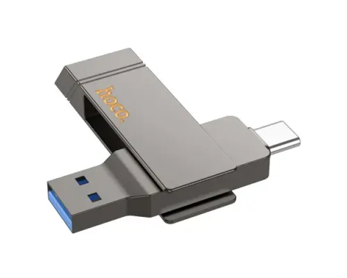 Флеш-накопичувач USB-A/C HOCO UD15 Clever USB3.2 Type-C 256GB Gray mag-6942007611596145083