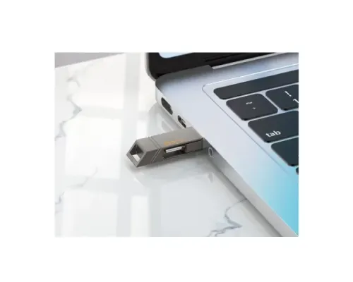 Флеш-накопичувач USB-A/C HOCO UD14 Clever USB3.2 Type-C mini flash drive 256GB metal gray mag-6942007611558144913