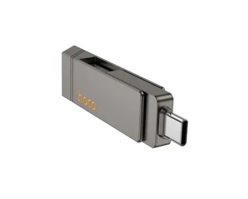 Флеш-накопичувач USB-A/C HOCO UD14 Clever USB3.2 Type-C mini flash drive 256GB metal gray mag-6942007611558144913