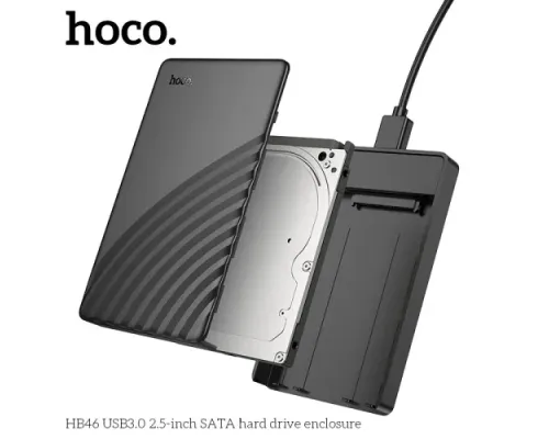 Корпус для SSD диска HOCO HB46 USB3.0 2.5-inch SATA hard drive enclosure 6TB Black mag-6942007628266144030
