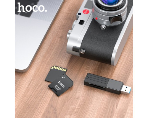 Перехідник HOCO HB22 TF to SD card holder Black mag-6931474749321134189
