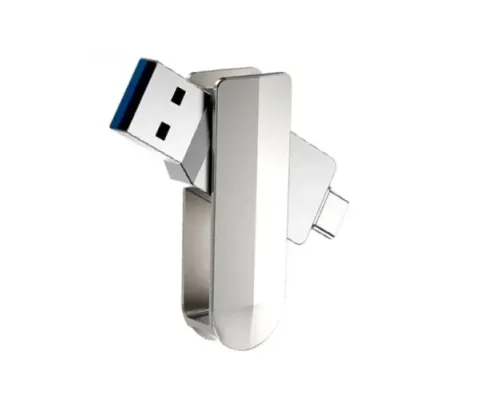 Флеш-накопичувач USB-A/C HOCO UD10 Wise Type-C USB flash drive 128Gb silver mag-6931474738677144439