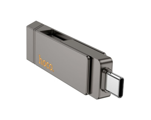 Флеш-накопичувач USB-A/C HOCO UD15 Clever USB3.2 Type-C 128GB Gray mag-6942007611589142410