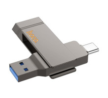 Флеш-накопичувач USB-A/C HOCO UD15 Clever USB3.2 Type-C 128GB Gray mag-6942007611589142410