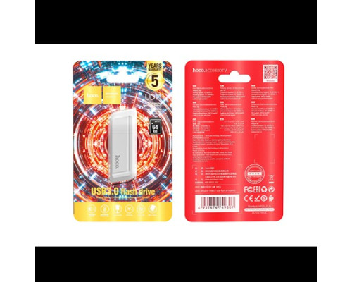 Флеш-накопичувач USB HOCO UD11 Wisdom USB 3.0 64Gb white mag-6931474749307134192