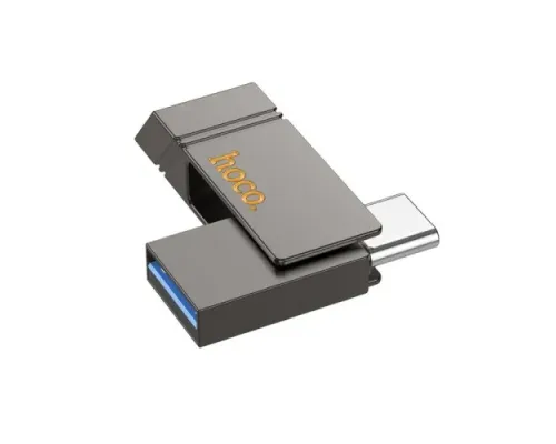 Флеш-накопичувач USB-A/C HOCO UD14 Clever USB3.2 Type-C mini flash drive 64GB metal gray mag-6942007611534145539
