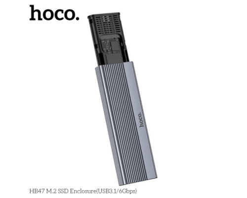 Корпус для зовнішнього SSD диску HOCO HB47 M.2 SSD Enclosure(USB-A3.1/6Gbps) Grey mag-6942007632355143488
