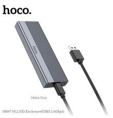 Корпус для зовнішнього SSD диску HOCO HB47 M.2 SSD Enclosure(USB-A3.1/6Gbps) Grey mag-6942007632355143488