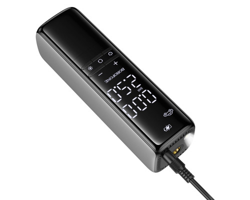 Автомобільний насос BOROFONE FC1 Flow intelligent air pump Black Gray (6941991112485)