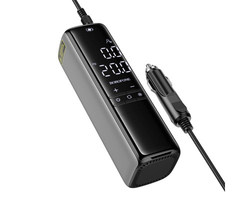 Автомобільний насос BOROFONE FC1 Flow intelligent air pump Black Gray (6941991112485)