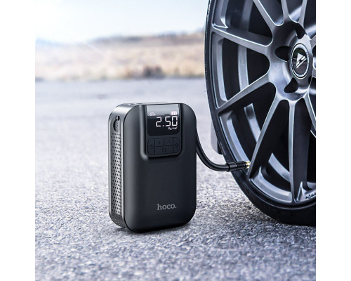 Автомобільний насос HOCO S53 Breeze portable smart air pump Black (6931474750136)