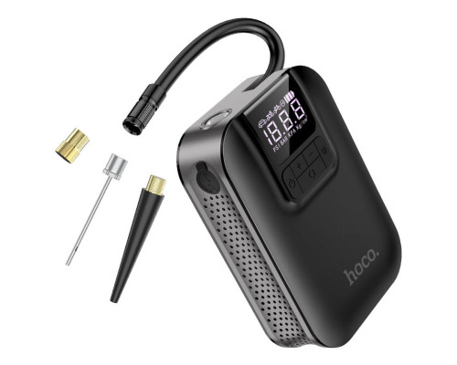 Автомобільний насос HOCO S53 Breeze portable smart air pump Black (6931474750136)