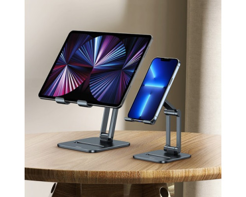 Підставка Baseus Desktop Biaxial Foldable Metal Stand (for Phones) Grey LUSZ000013 mag-693217261518554478