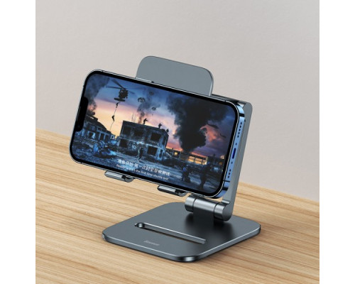 Підставка Baseus Desktop Biaxial Foldable Metal Stand (for Phones) Grey LUSZ000013 mag-693217261518554478