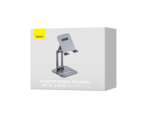 Підставка Baseus Desktop Biaxial Foldable Metal Stand (for Phones) Grey LUSZ000013 mag-693217261518554478