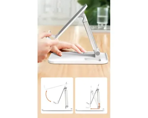 Настільний тримач XO C67 Aluminum alloy desktop holder for phone Білий mag-6920680876068144192