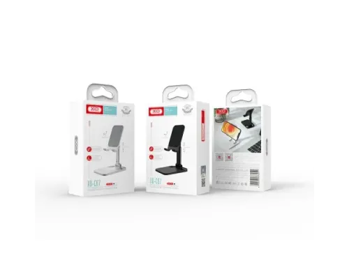 Настільний тримач XO C67 Aluminum alloy desktop holder for phone Білий mag-6920680876068144192