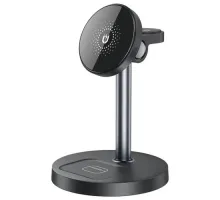 Настільний тримач XO CX038 Desktop Holder 15W 3-in-1 Wireless Charger (with Iron Piece) Чорний mag-6975837582750147322