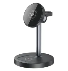 Настільний тримач XO CX038 Desktop Holder 15W 3-in-1 Wireless Charger (with Iron Piece) Чорний mag-6975837582750147322