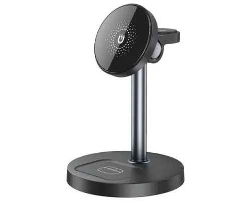 Настільний тримач XO CX038 Desktop Holder 15W 3-in-1 Wireless Charger (with Iron Piece) Чорний mag-6975837582750147322