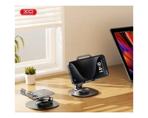 Настільний тримач XO C151 Metal 360° Rotating Desktop Cell Phone Holder Чорний mag-6920680859177147310