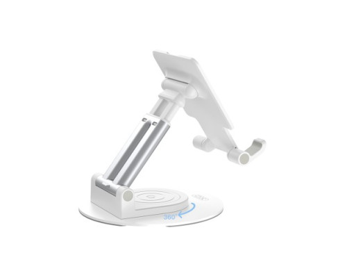 Настільний тримач XO C139 Desktop 360° rotating metal round base stand Білий mag-692068085627529894