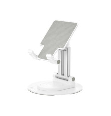 Настільний тримач XO C139 Desktop 360° rotating metal round base stand Білий mag-692068085627529894