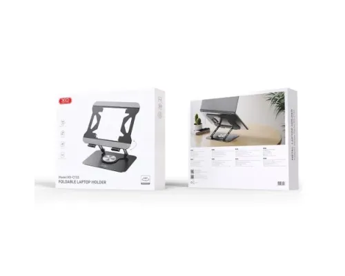 Настільний тримач XO C153 Metal Laptop Swivel Large Stand Чорний mag-6920680860548147312