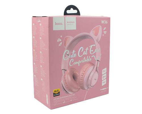 Навушники Hoco W36 мятая упаковка Колір Розовый