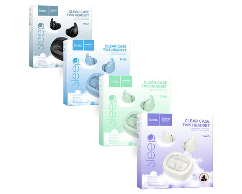 Навушники HOCO EW65 Shadow true wireless sleep BT headset Milky white (6942007623582)