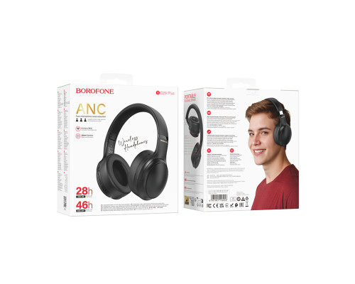 Бездротові навушники BOROFONE BO29 Plus Alegre active noise Reduction BT headphones Black (6941991116056)