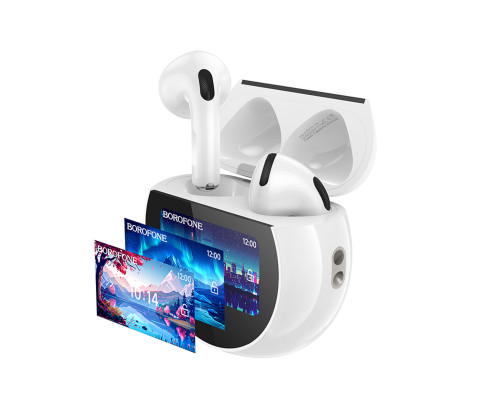 Бездротові навушники BOROFONE BW87 Mist true wireless BT headset with touch screen White (6941991119491)