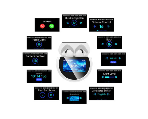 Бездротові навушники BOROFONE BW87 Mist true wireless BT headset with touch screen White (6941991119491)