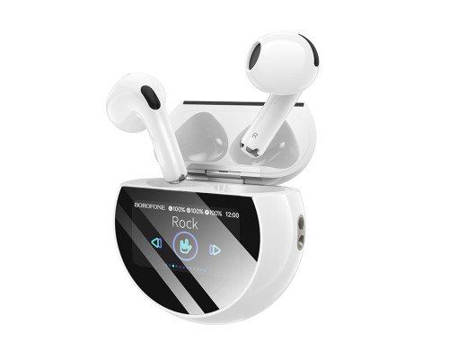 Бездротові навушники BOROFONE BW87 Mist true wireless BT headset with touch screen White (6941991119491)
