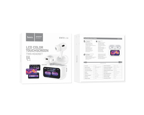 Бездротові навушники HOCO EW72 Lite Soar true wireless touch screen BT headset White (6942007651004)