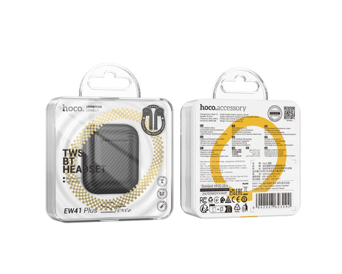 Навушники HOCO EW41 Plus True wireless stereo headset(carbon fiber pattern version) Black (6942007623292)