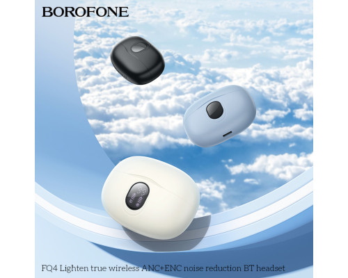 Бездротові навушники BOROFONE FQ4 Lighten true wireless ANC+ENC noise reduction BT headset Blue (6941991117688)