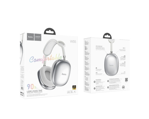 Бездротові навушники HOCO W55 Pleasing BT headphones Silver (6942007632676)