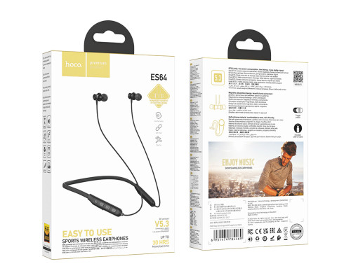 Навушники HOCO ES64 Easy Sound sports BT earphones Black (6931474784469)