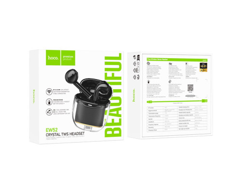 Навушники HOCO EW52 Lilly true wireless BT headset Black (6942007620536)