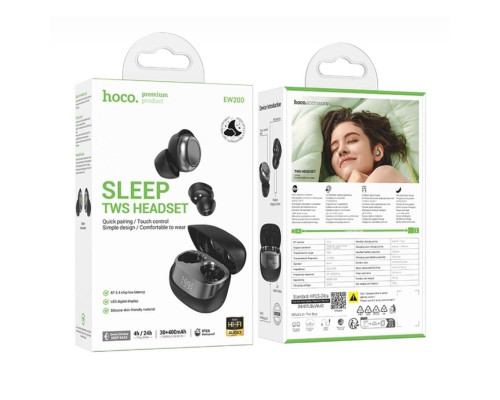 Бездротові навушники HOCO EW200 Elegant true wireless sleep BT headset Black (6942007632638)